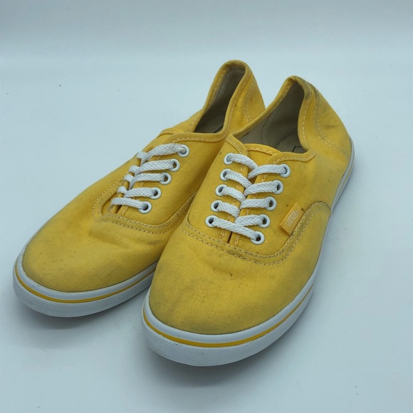 yellow lace up vans